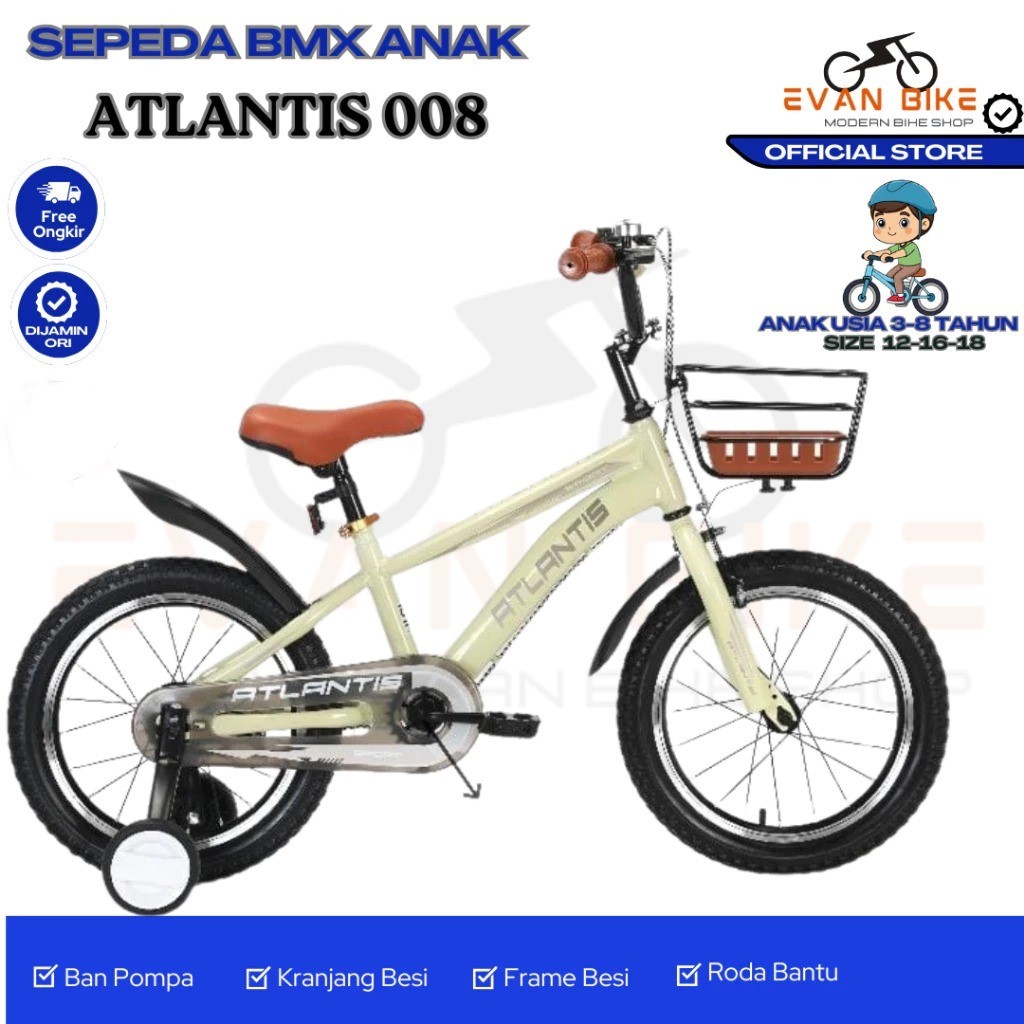 [NEW] Sepeda Retro anak Laki Laki - Perempuan ATLANTIS  (anak usia 2 - 8 tahun)