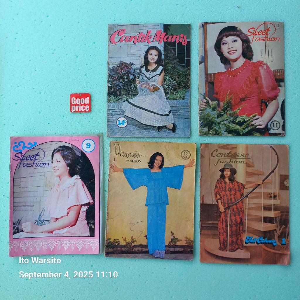 

Buku mode jadul 1970an, set isi 5 buku