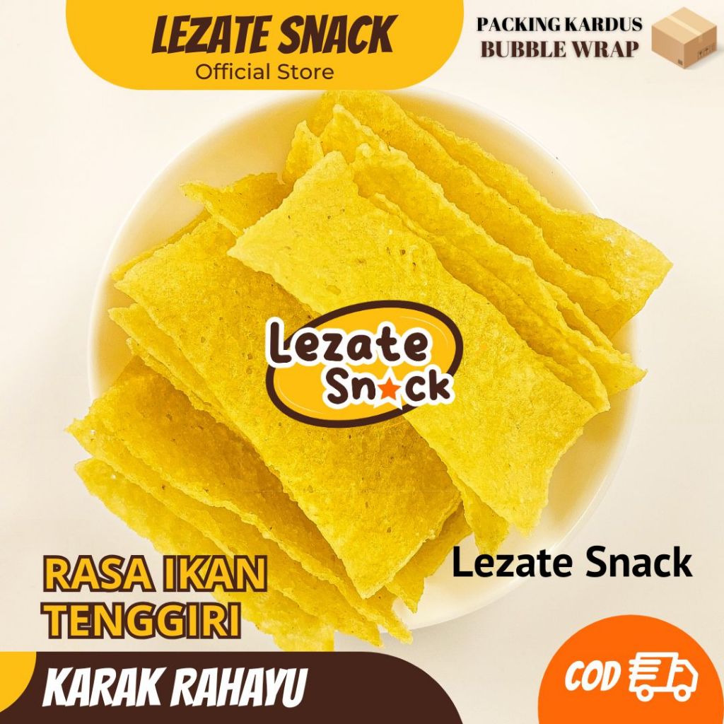 

Kerupuk Gendar Rasa Ikan Tengiri 140GR Merk Rahayu Murah Enak Renyah / Krupuk Karak Gendar Puli Mentah Rasa Bawang Lezate Snack SEDAP SNACK