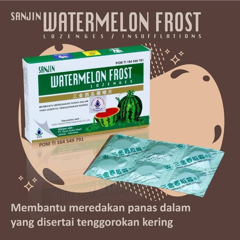 

Sanjin Watermelon Frost Lozenges Sanjin Watermelon Frost Lozenges Permen Hisap Sariawan dan Sakit Tenggorokan