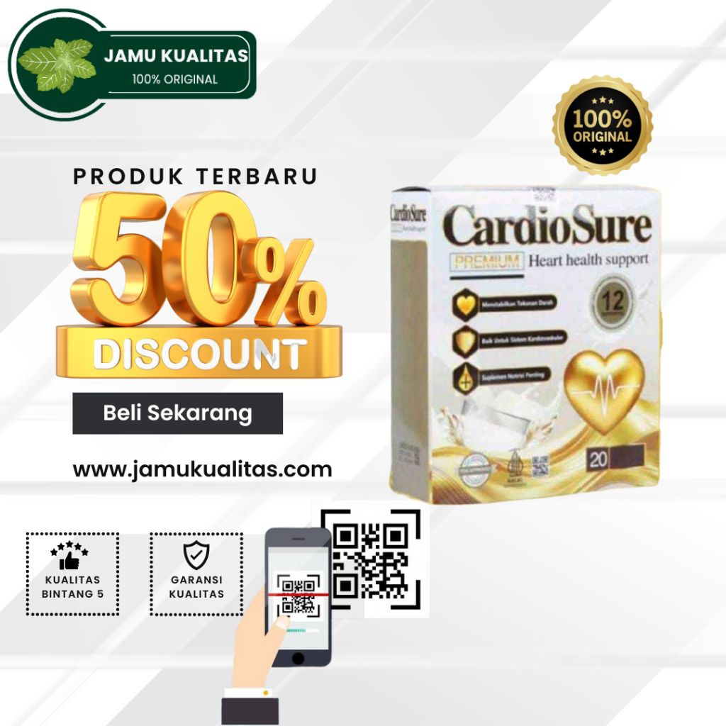 

CARDIOSURE PREMIUM Susu Halal & BPOM Susu Untuk Hipertensi Kolesterol Dan Darah Tinggi - 1 Box 12 Sachet