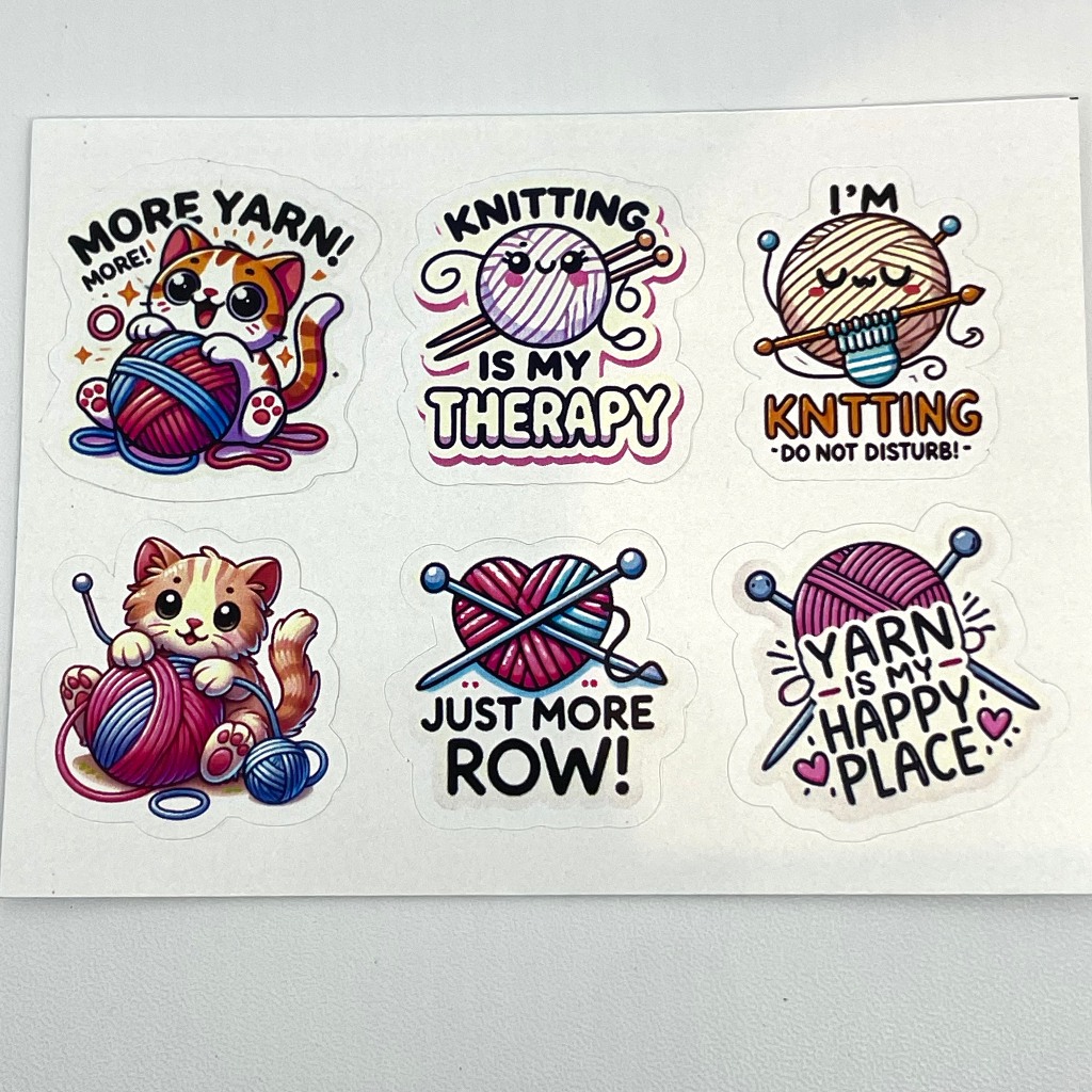 

Isi 6 pcs Stiker Tema Rajutan Bahan Premium Waterproof untuk Dewasa dan Anak Anak / Stikers Knitting Theme 3x3 cm