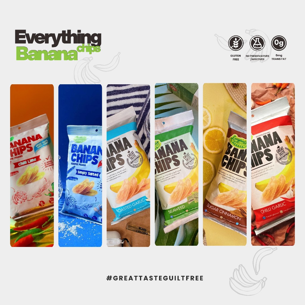 

Keripik Pisang Premium 6 Varian Rasa | Snack Sehat Lokal | Everything Banana Great Taste, Guilt Free