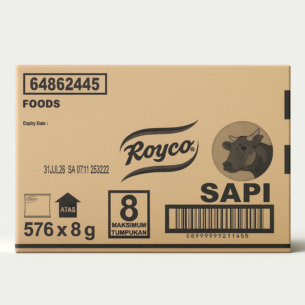 

Royco Kaldu Sapi 8gr 1 Dus (576 Sachet) – Bumbu Penyedap Masakan Murah Exp 2026