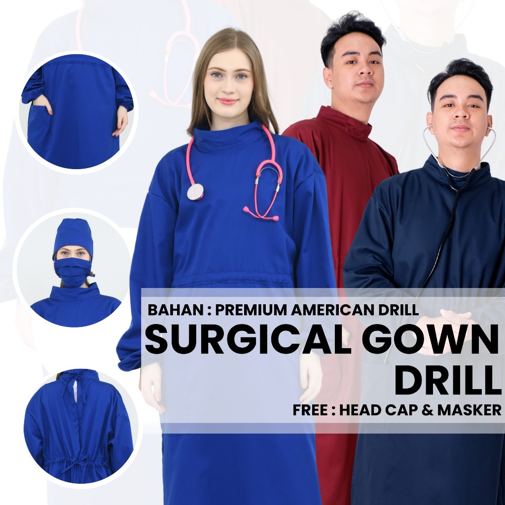 Surgical Gown Drill / APD Gown Drill /  Gaun Medis Drill DOCHS MEDIC