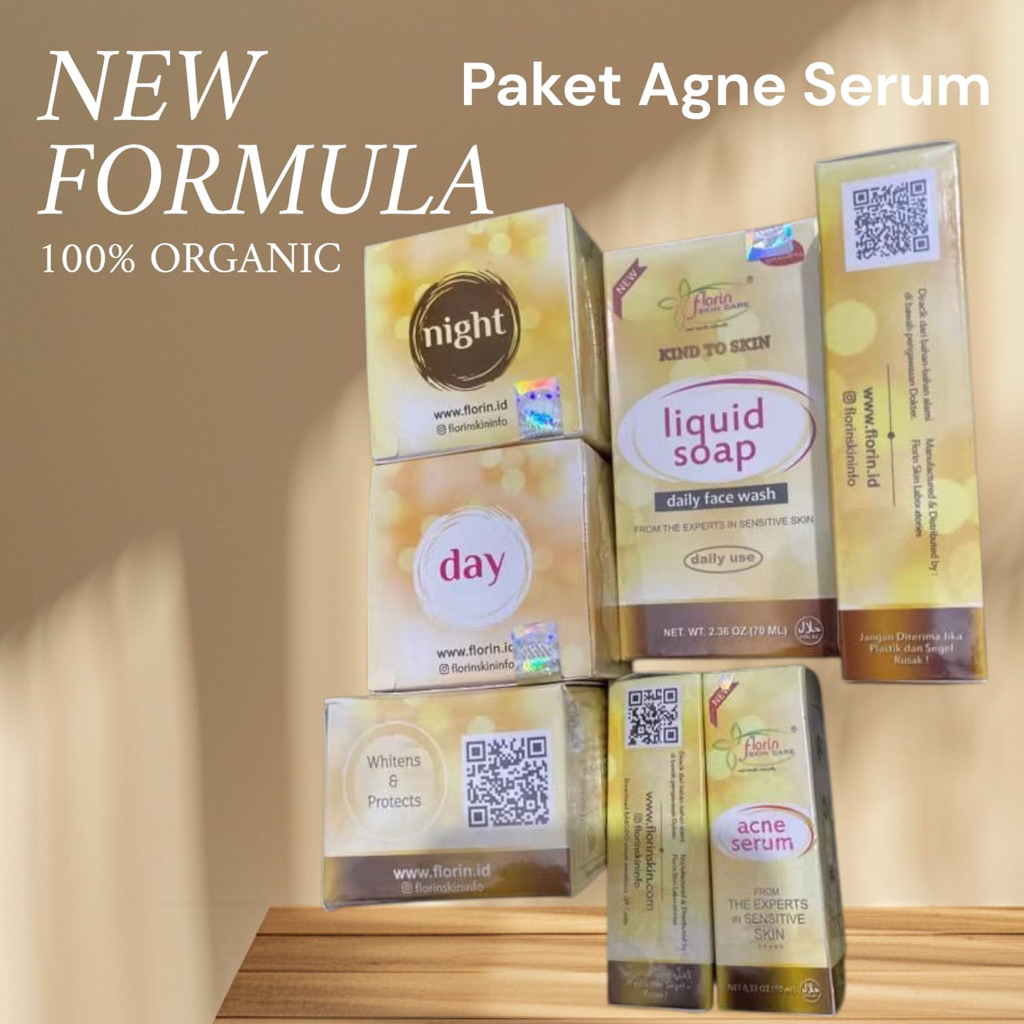 (ORIGINAL 100%) paket agne jerawat flek florin skincare ori barcode
