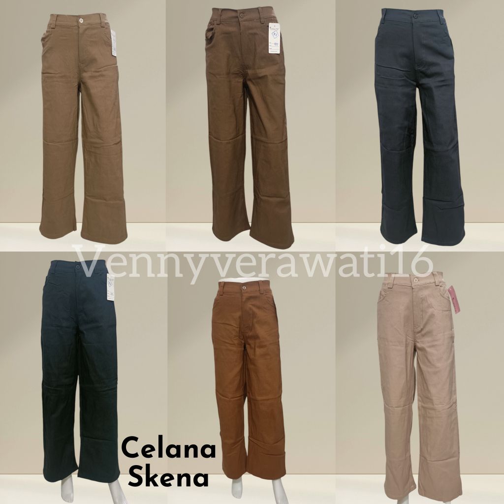 Celana Panjang Wanita Celana SKENA Polos Stretch Tebal Simple Me/Celana SKENA Cargo Stretch Tebal Si