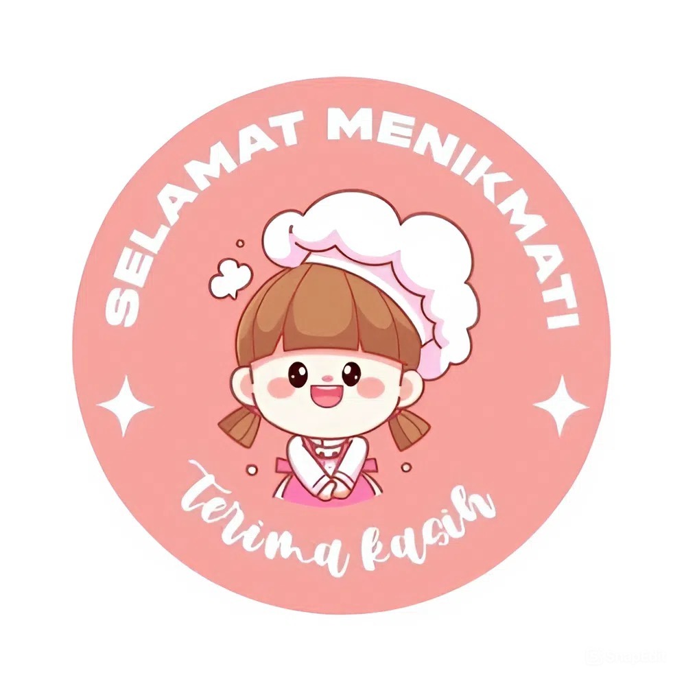 

Sticker Bulat 2.5 cm Roll 500 pcs Label Selamat Menikmati Karakter Imut untuk Produk Kemasan