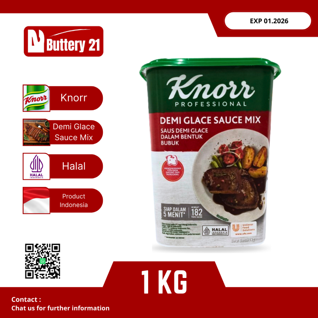 

KNORR DEMI GLACE SAUCE MIX 1 KG/SAUS DEMI GLACE DALAM BENTUK BUBUK/BUMBU SAUS