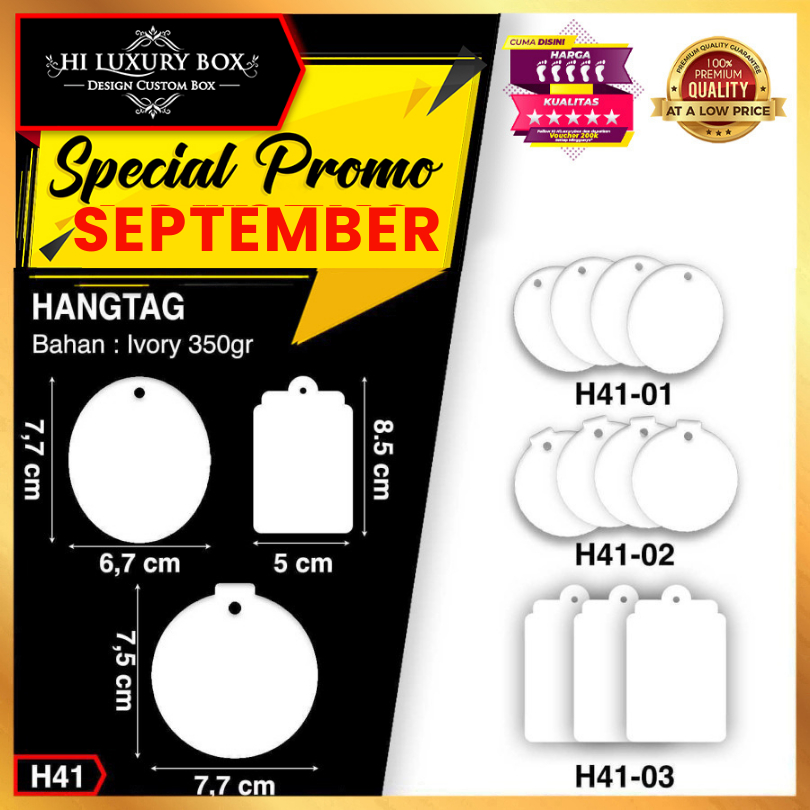 

hangtag baju | label baju | hangtag murah | Ivory 6.7x7.7 | 7.7x7.5 cm hangtag putih polosH41