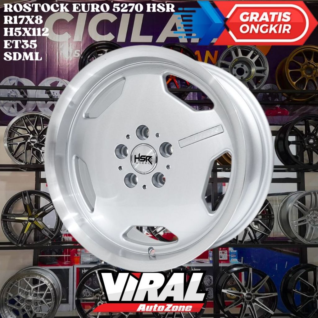 Velg Mobil Ring 17 HSR ROSTOCK EURO R17 LEBAR 8 LOBANG 5 ET35 SDML