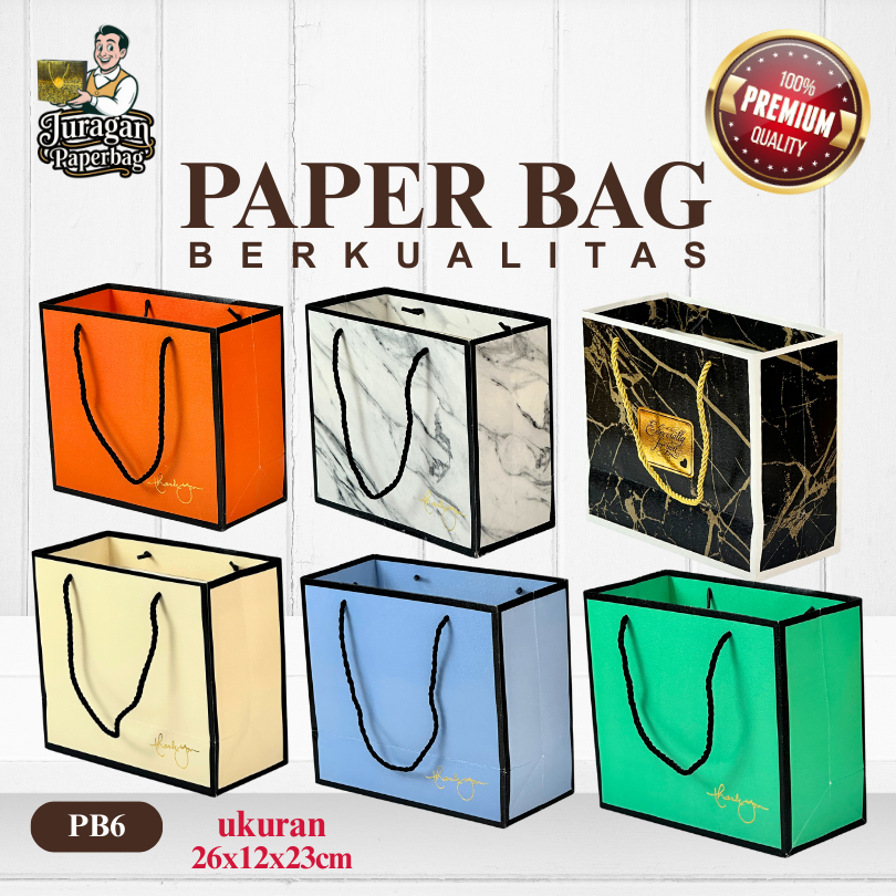 

Paper Bag / Polos / Souvenir / Murah / Kantong Kertas / Goodie Bag / Premium / Marbel / PB6