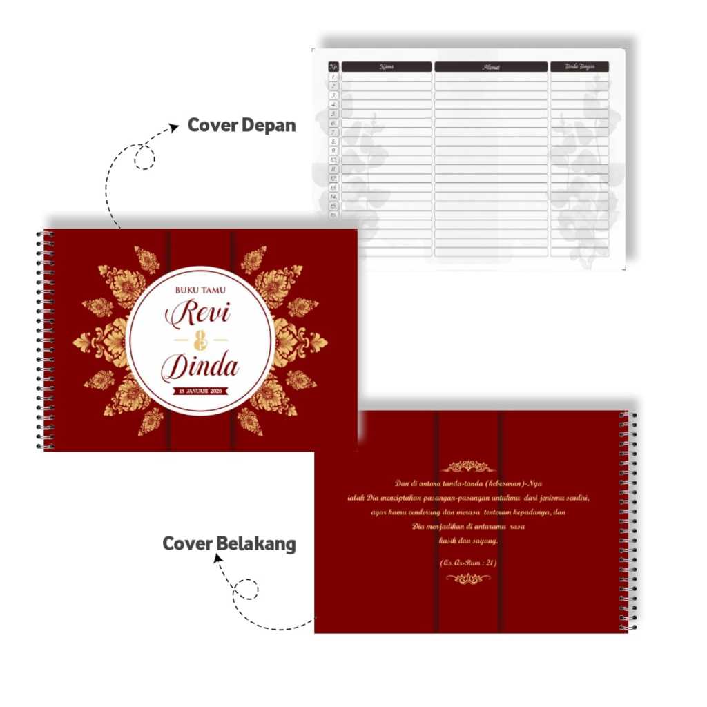 

Buku Tamu Pernikahan / Wedding Guest Book / Buku Tamu Murah