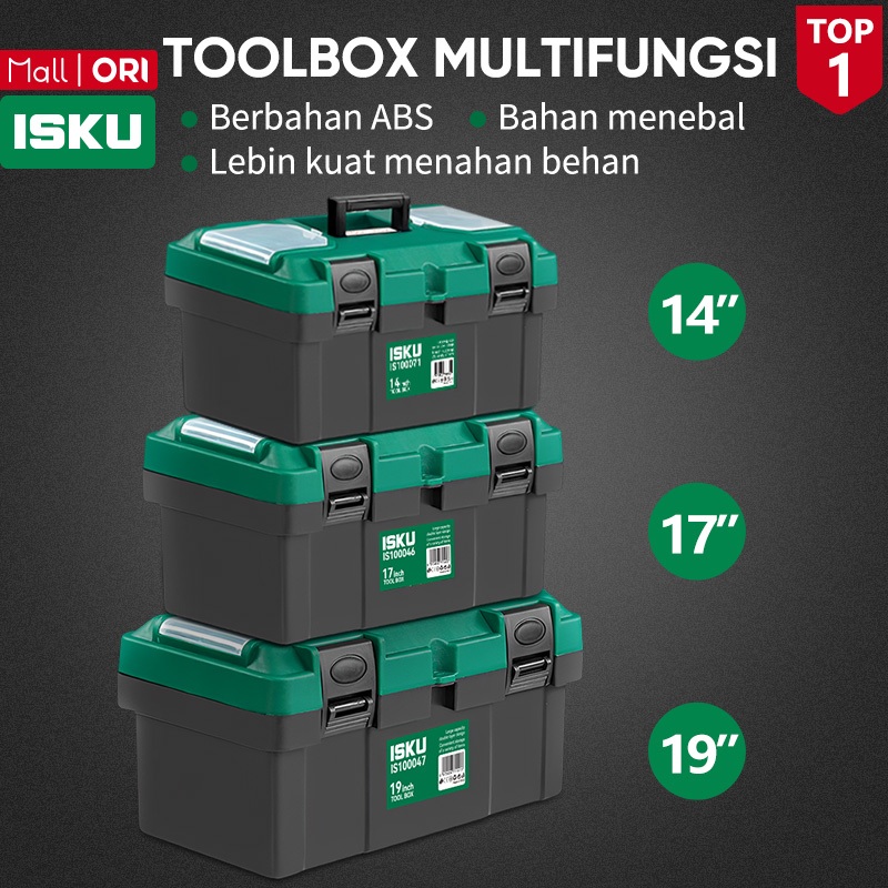 TERLARIS ISKU Tool Box Besar Plastik 19/17/14 Inch Bahan PP Tools Box Kotak Peralatan /Tool Box 2