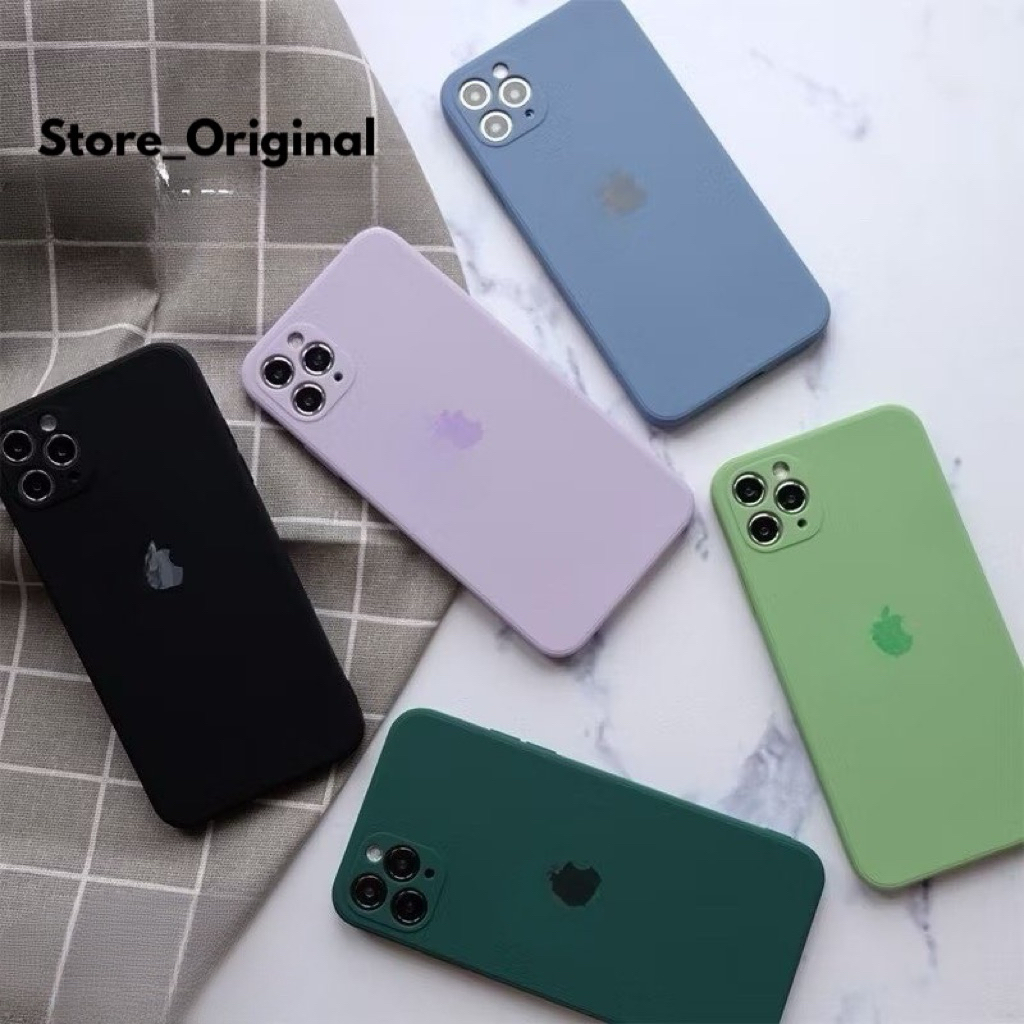 Square Edge Case With Stiker Logo Compatible For Iphone 7+ 8+ X Xs Xr 11 12 13 14 15 PRO PROMAX