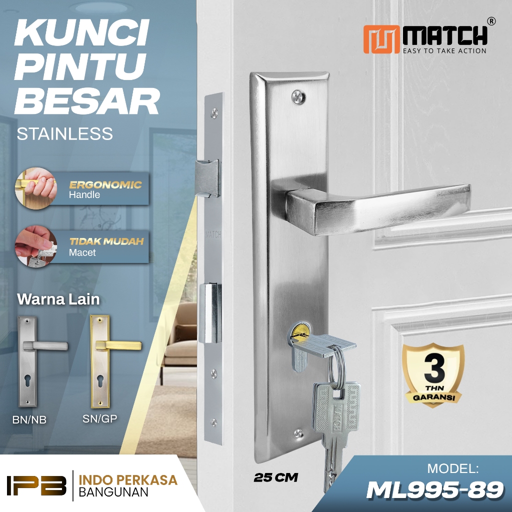 Match Kunci Pintu Rumah Gagang Tarikan Besar 25cm Minimalis I Kunci Pintu Besar