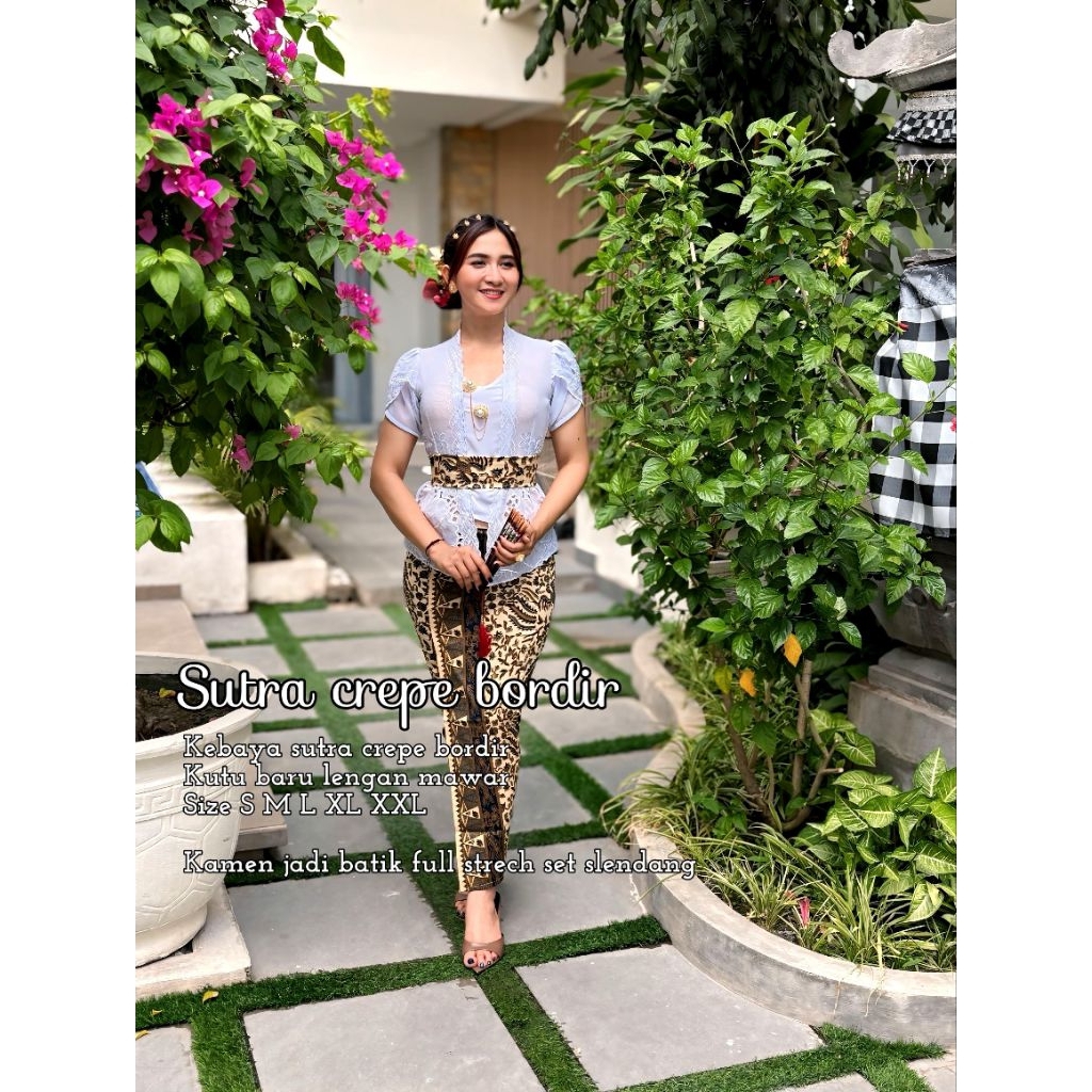 kebaya Sutra Crepe Bordir