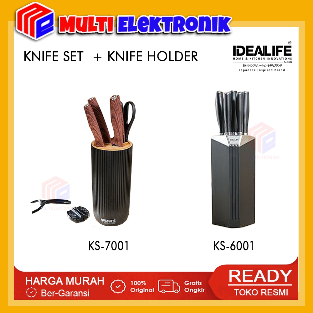 IDEALIFE Pisau Set / Knife Set - Perlengkapan Pisau Dapur Idealife KS-7001 / KS-6001