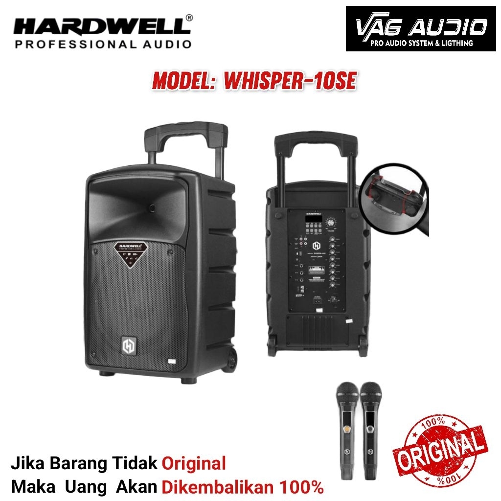 SPEAKER PORTABLE HARDWELL WHISPER-10SE, SPEAKER PORTABLE 10 INCH WHISPER 10SE, ORIGINAL HARDWELL