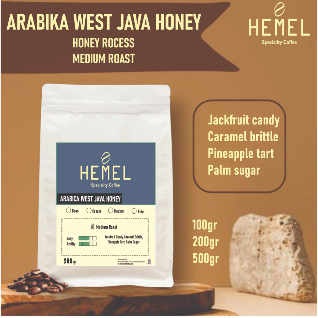 

Hemel Coffee- Kopi Arabika West Java Honey Process–Biji & Bubuk Kopi Premium 500gr / 200gr / 100gr