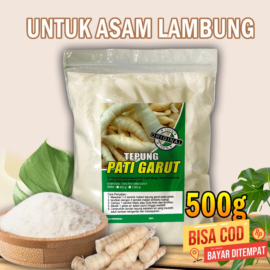 

TEPUNG PATI GARUT - Tepung Garut Asli 100% Organik | Obat Maag dan Asam Lambung