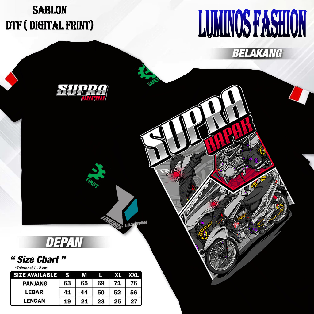 Luminos Fashion12 Kaos Distro Kaos Honda Supra 125  kaos Supra bapak kaos Suprafit kaos naik Supra k