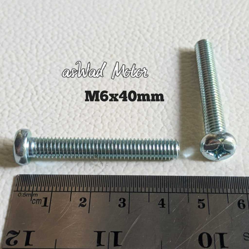 5Pcs Baut JP Galvanis M6x40MM Obeng Plus Universal Baut 10 Panjang 4CM Baut Blok Kopling Magnit CB10