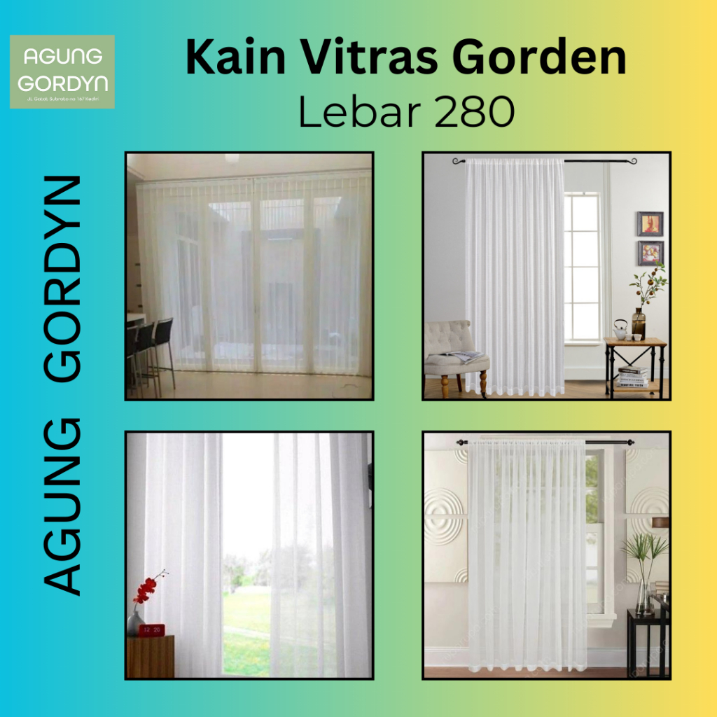 KAIN VITRASE GORDEN PINTU JENDELA PUTIH POLOS HALUS PREMIUM / INNER GORDEN