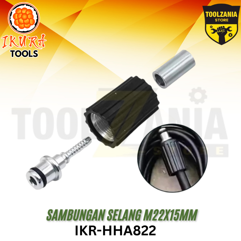 IKURA TOOLS Adaptor Sambungan Selang Air Menjadi Selang Mesin Jet Cleaner M22 - Penyambung Selang Kr