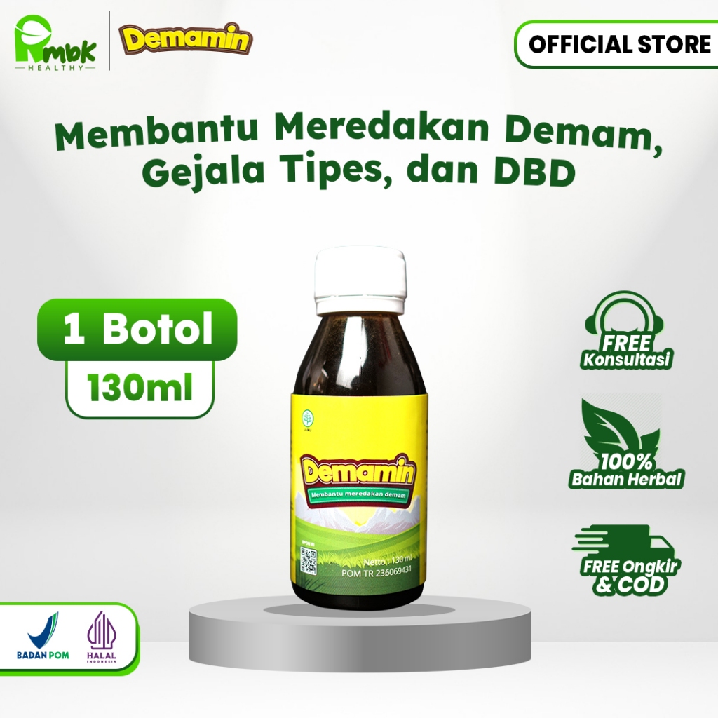 DEMAMIN Madu Herbal Redakan Demam, Tipes & DBD 130ml | Herbal Anak & Dewasa