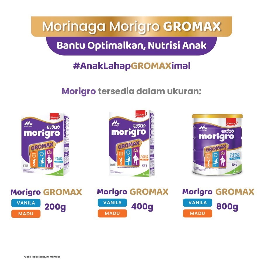 

MORINAGA Morigro Growmax Vanila/Madu 800gr - Susu Pertumbuhan Gromax