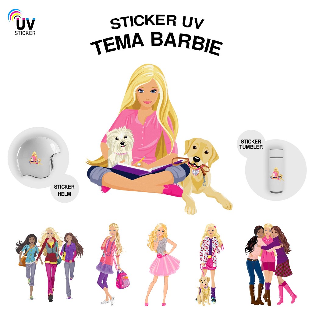 

STIKER UV - TEMA BARBIE | STICKER UV, STICKER MOTOR, STICKER MOBIL, STICKER HELM, STICKER TUMBLER, STICKER 3D, STICKER UV DTF BY UVSticker