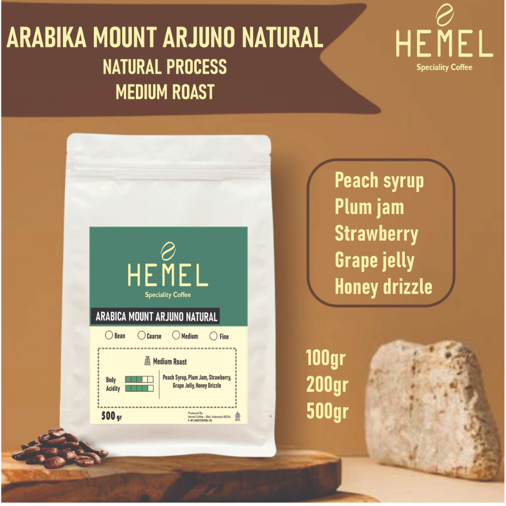 Kopi Arabika Gunung Arjuno Natural – Hemel Coffee - Biji Kopi & Bubuk  500gr / 200gr / 100gr