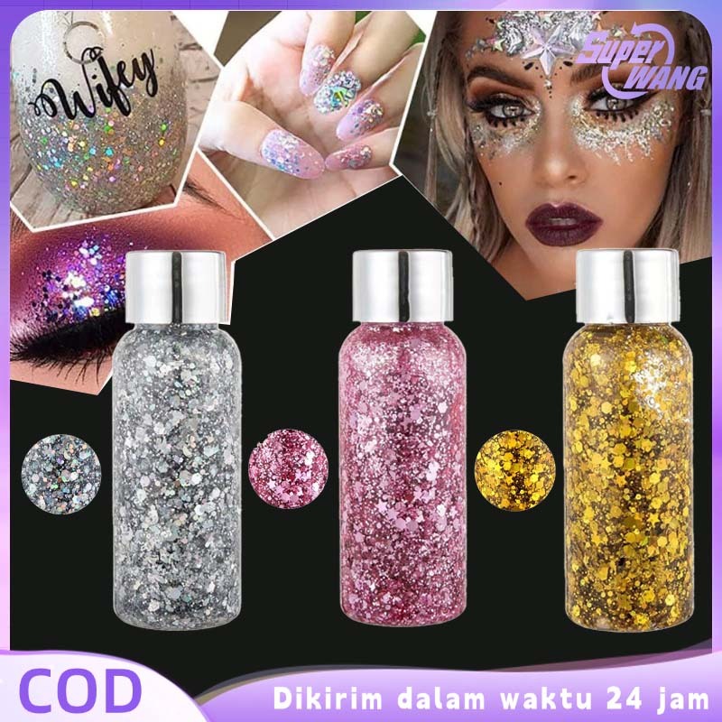 35ml Gel Glitter Make Up Glitter Face Painting Gliter Body Painting Warna Gliter Wajah Make Up