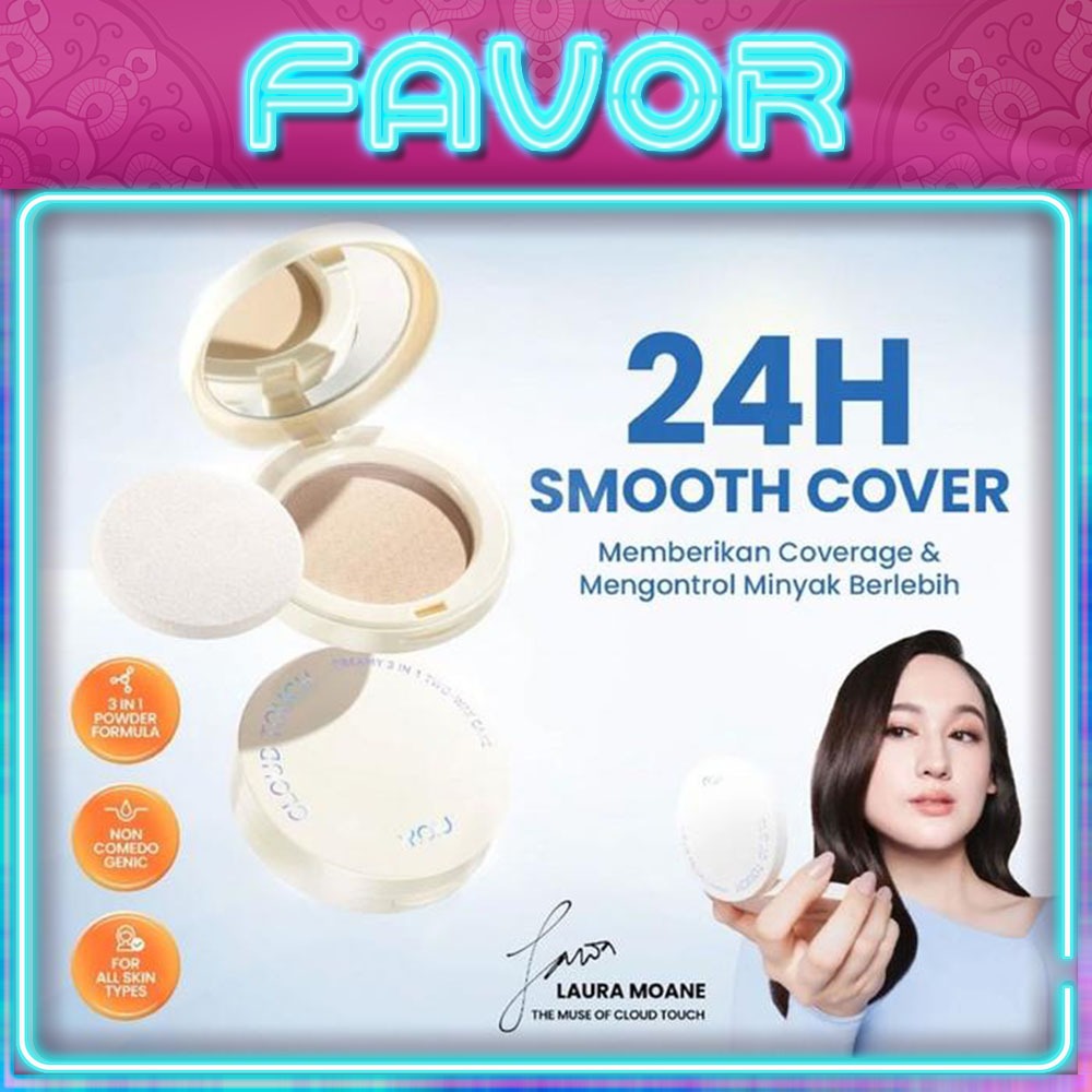 Y.O.U Cloud Touch Dreamy 3 in 1 Two Way Cake 8g | Bedak Padat Makeup Compact Powder | YOU