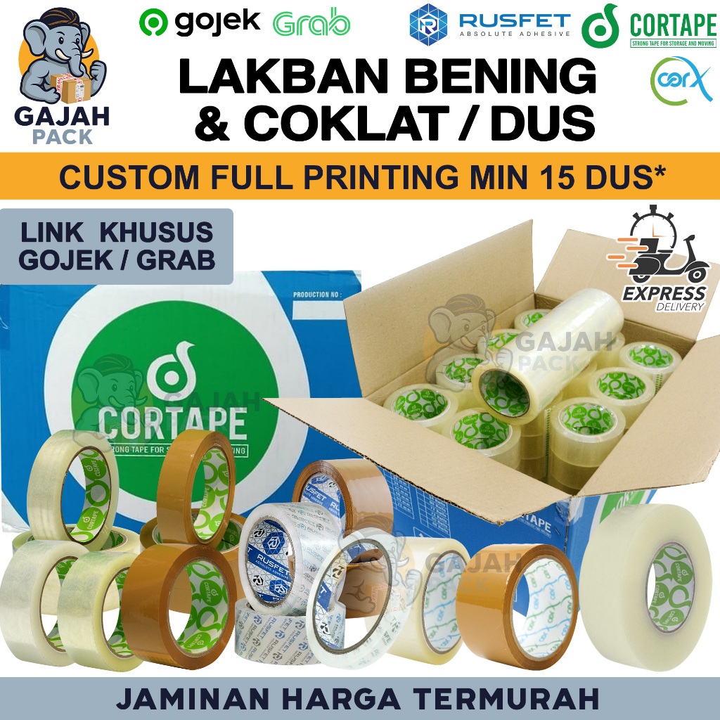

Lakban Isolasi CORTAPE RUSFET BENING COKLAT CORX Solatip OPP Tape Ecer Grosir Termurah / DUS OJOL