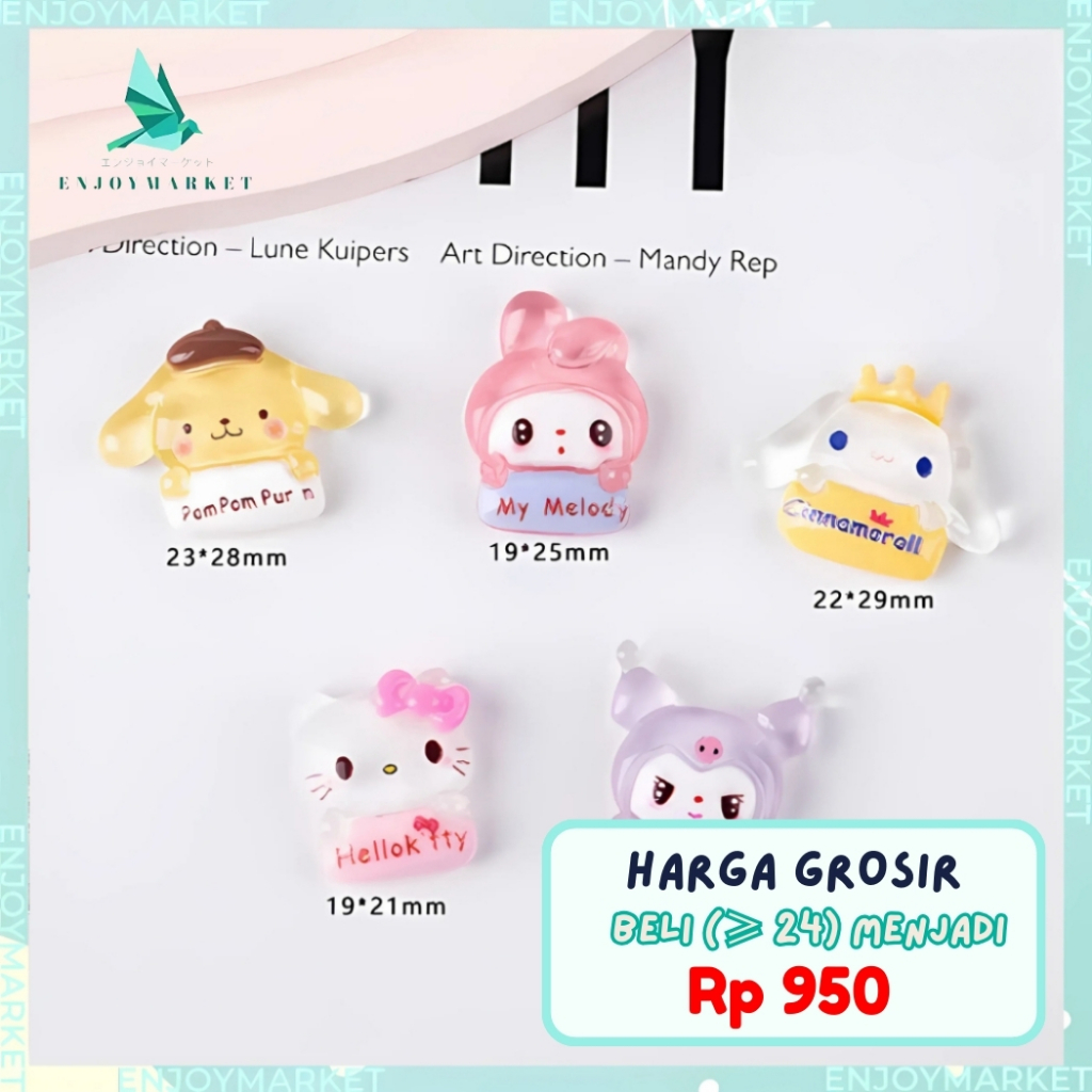 

3D Clay Resin Lucu Stiker Timbul Aesthetic Motif Cartoon 1pc