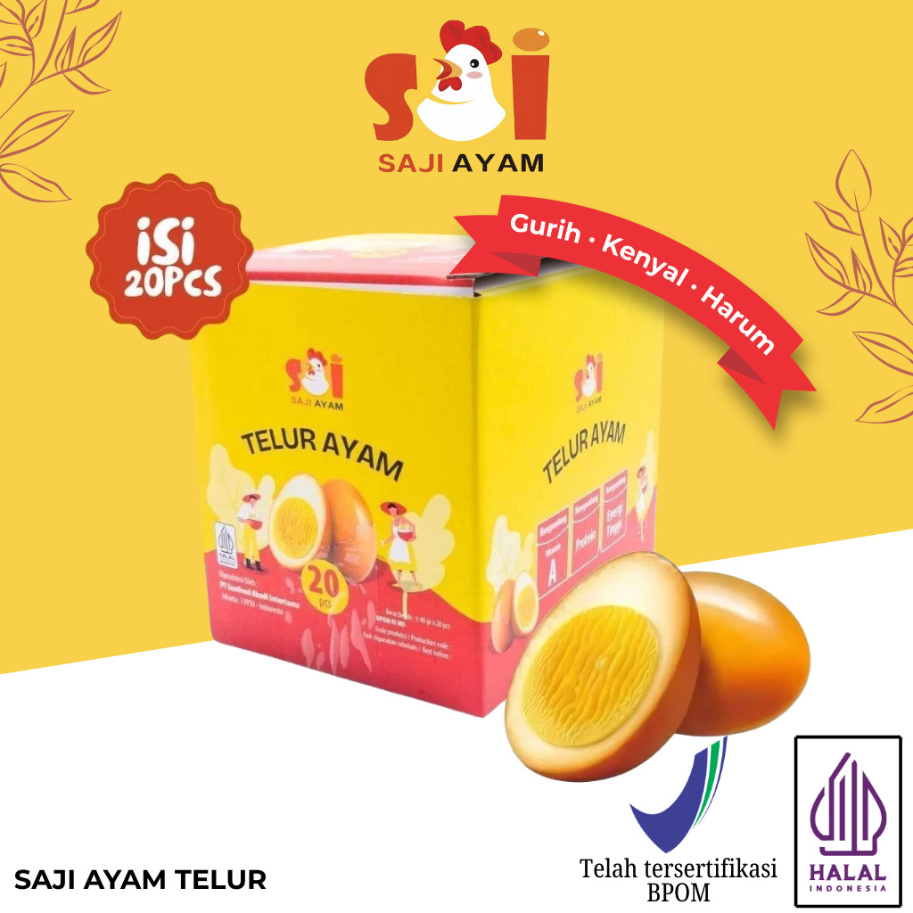 

SAJI AYAM telur ayam panggang 20 BUNGKUS/ Snack siap saji / EGG / Enak & Bergizi