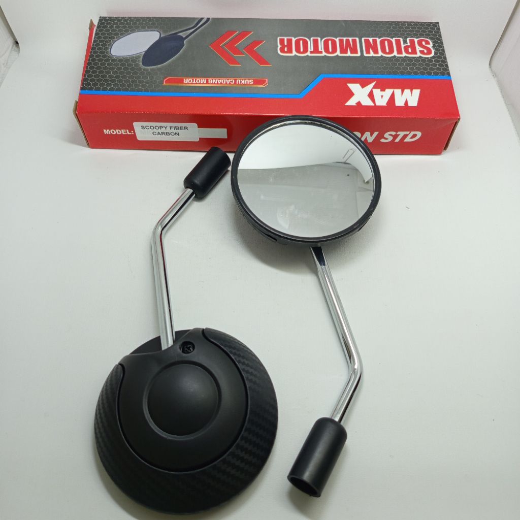 KACA SPION MOTOR HONDA SCOOPY FIBER CARBON HITAM ORIGINAL