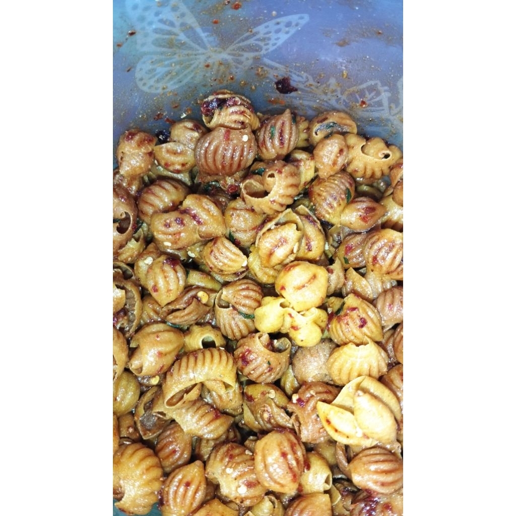 

makroni kerang pedas gurih daun jeruk