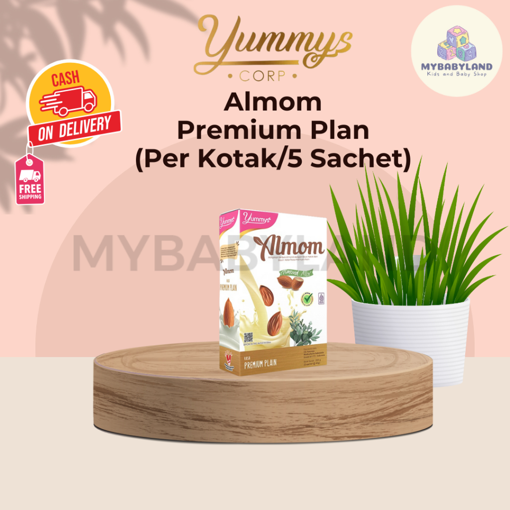 HARGA GROSIR PER KOTAK/5 SACHET Almom Premium Plain | ALMOM Susu Almond Milk Pelancar ASI / Asi Boos