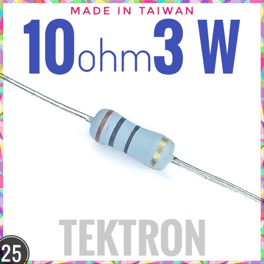 KOA Taiwan 10ohm 3Watt 10R 3W 5% made in Taiwan asli 10 ohm 3 Watt Asli Ori
