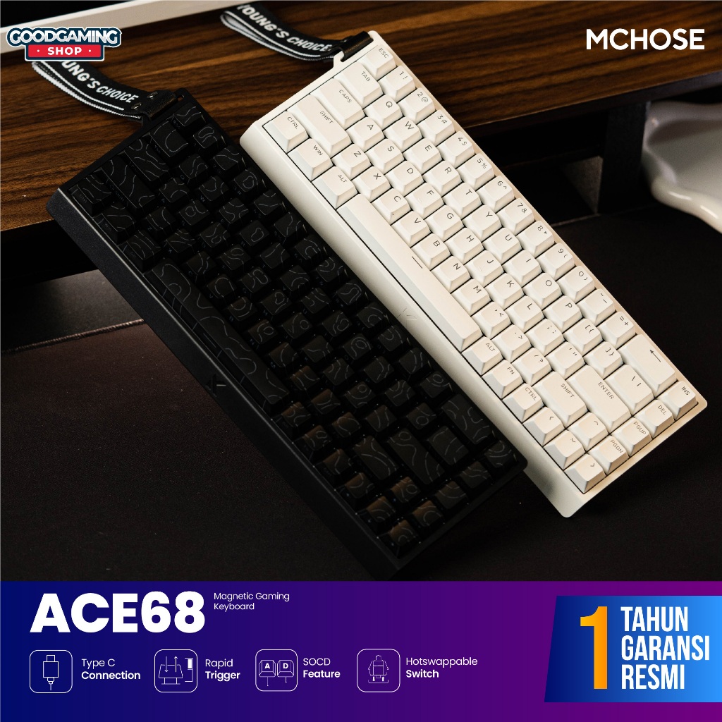 MCHOSE Ace 68 / Ace68 Hall Effect HE Rapid Trigger Magnetic Switch Gaming Keyboard Wired - Keyboard 
