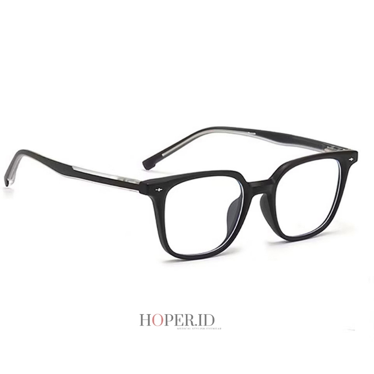 hoper H2354 Kacamata Kotak Lensa Photocromic Bluecromic Antiradiasi Blueray Minus Normal Silinder