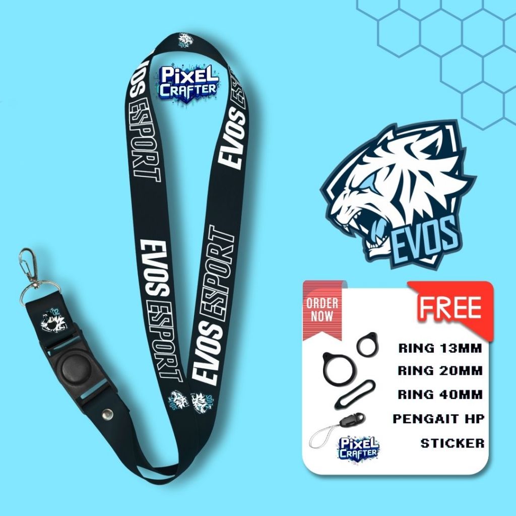 

LANYARD EVOS BIRU | GANTUNGAN HP | GANTUNGAN P0D | GANTUNGAN KUNCI | GANTUNGAN ID CARD