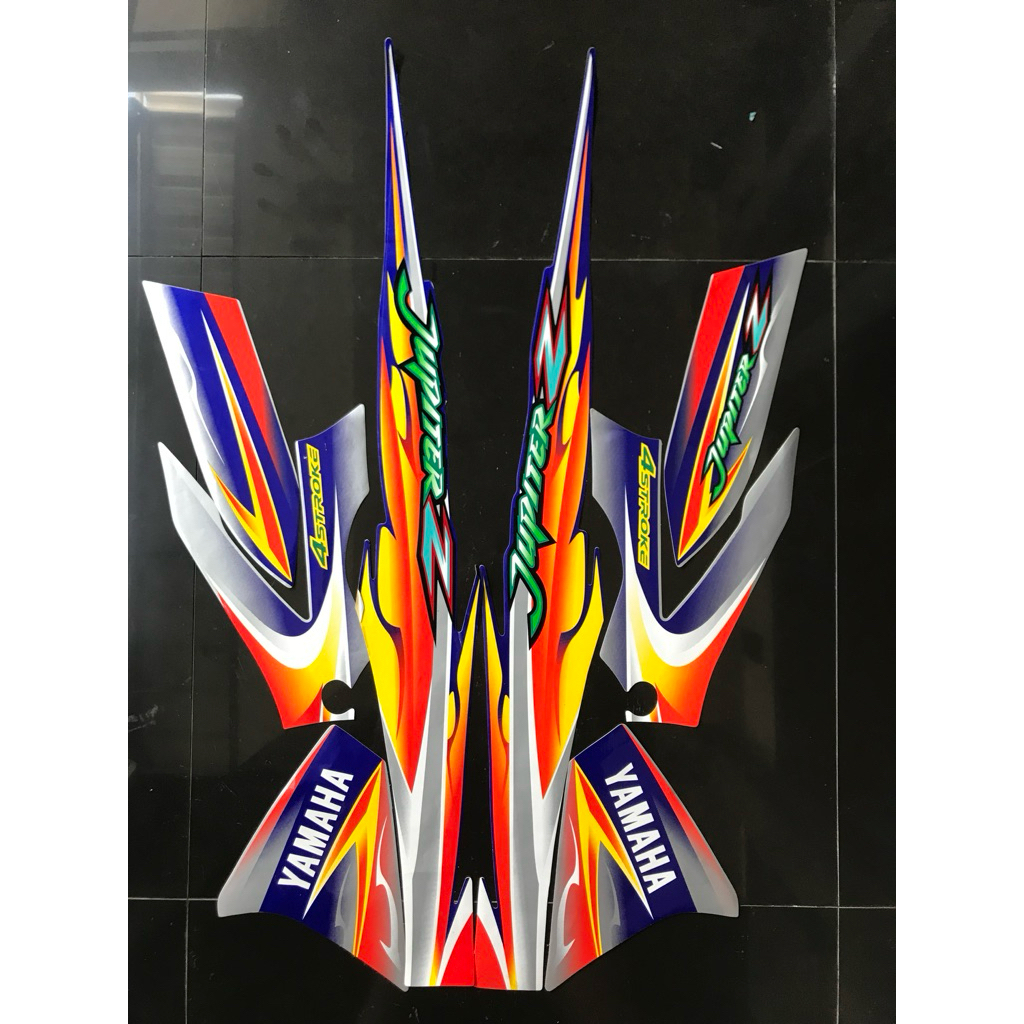 STRIPING STIKER JUPITER Z 2005 RUJI SILVER BIRU