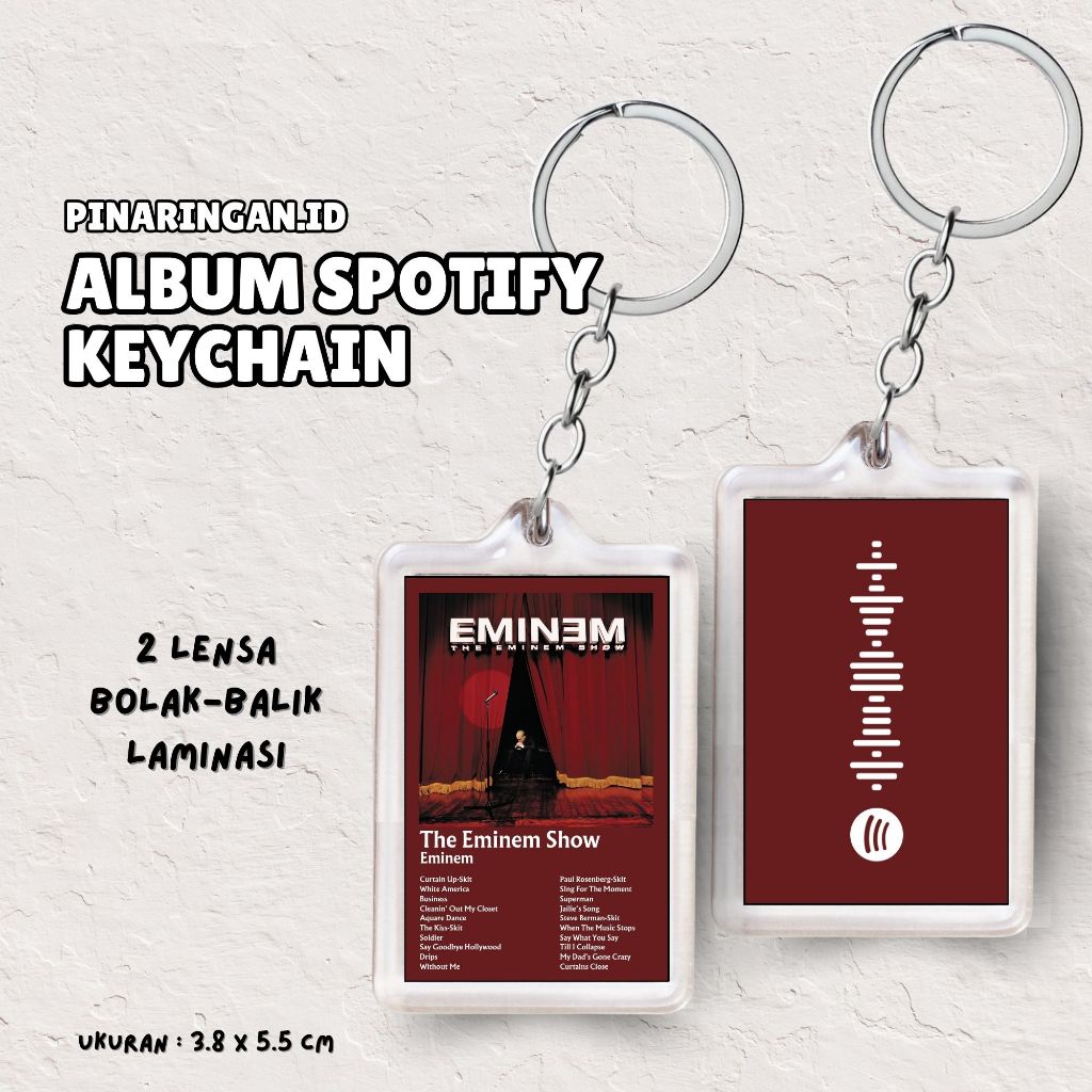 (Eminem) GANCI PREMIUM ACRYLIC SPOTIFY ALBUM BISA DI SCAN DI SPOTIFY FULL LAMINASI GLOSSY