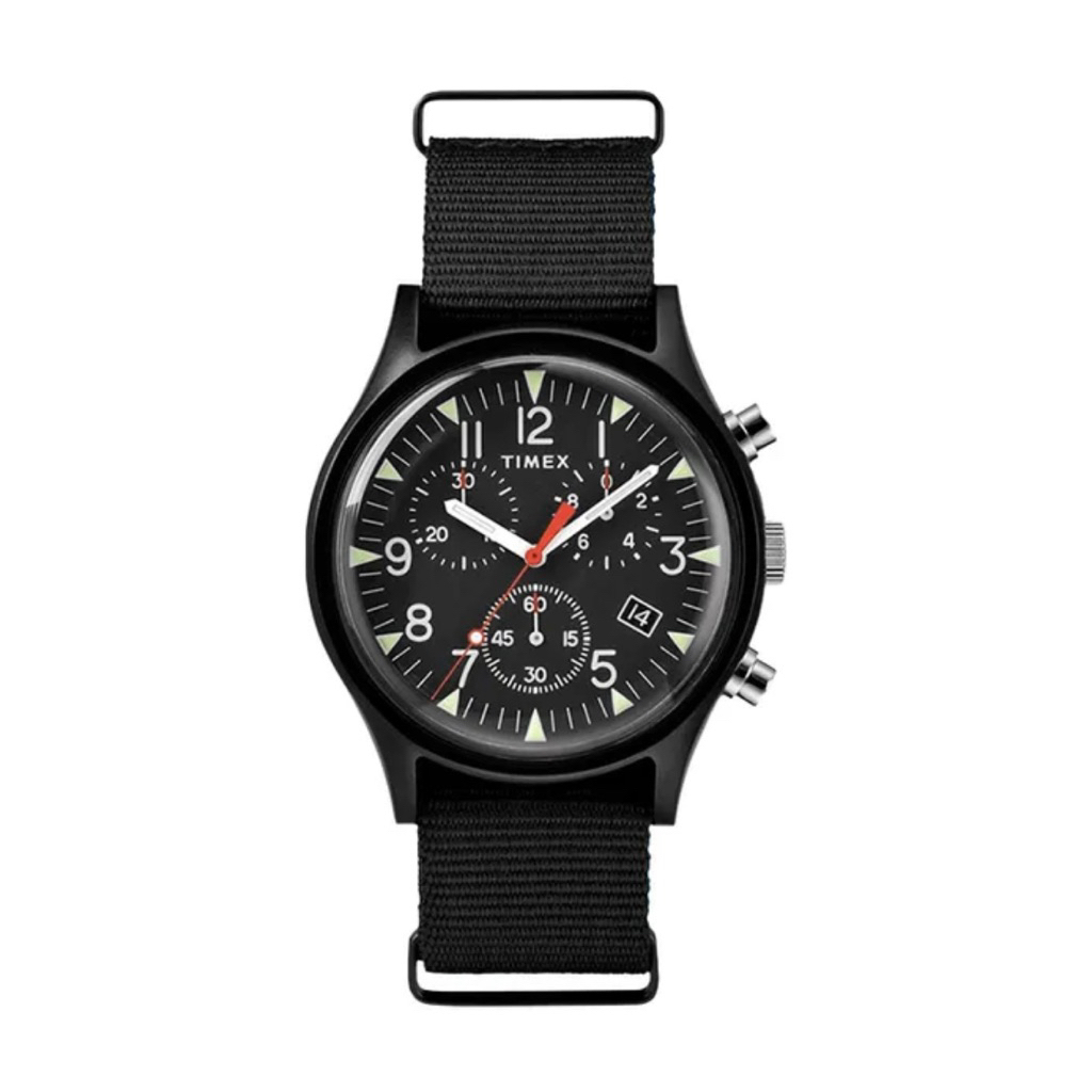 Timex MK1 TW2R67700 Chronograph Mens Black Dial Black Nylon Strap