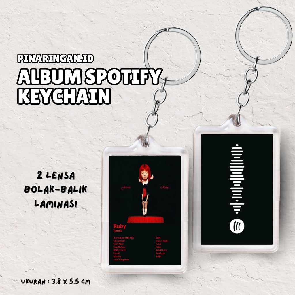(Jennie) GANCI PREMIUM ACRYLIC SPOTIFY ALBUM BISA DI SCAN DI SPOTIFY FULL LAMINASI GLOSSY