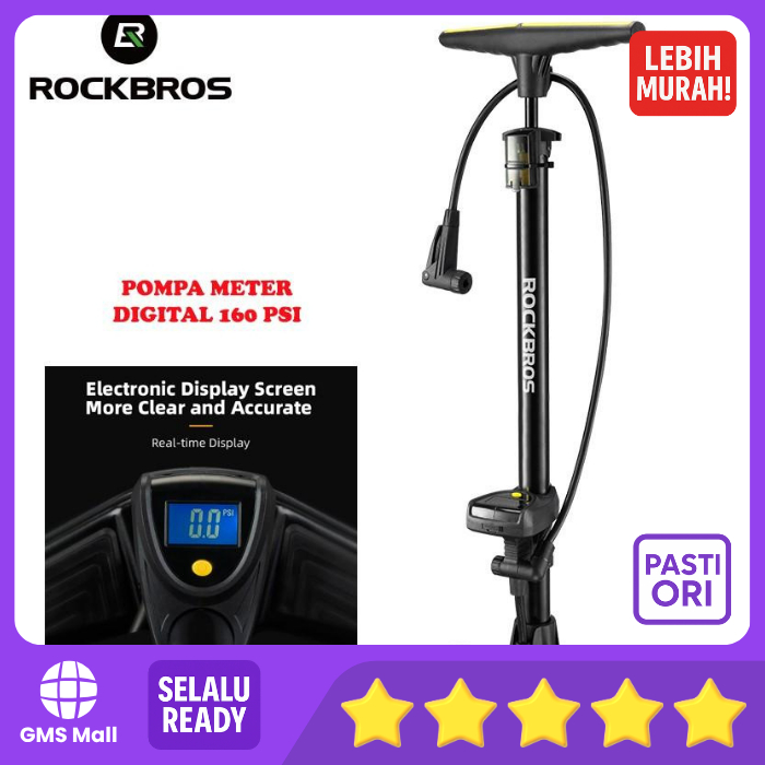 Rockbros Pompa Angin Motor Sepeda 160PSI Digital Meter 42310003001